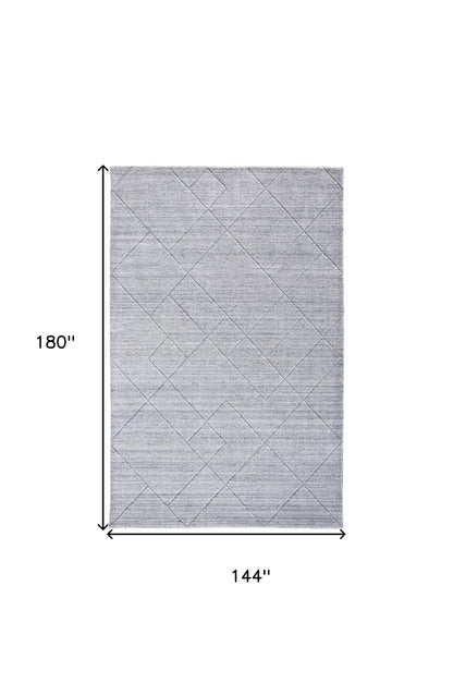 12 x 15 Gray & Silver Striped Hand Woven Rug