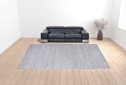 12 x 15 Gray & Silver Striped Hand Woven Rug