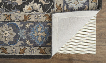 9 x 12 Taupe & Ivory Wool Floral Hand Tufted Rug