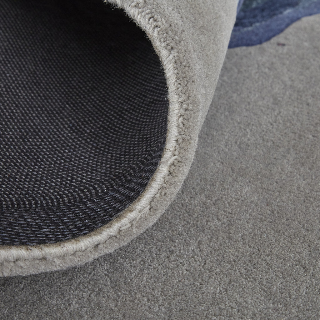 9 x 12 Gray & Blue Wool Hand Tufted Rug