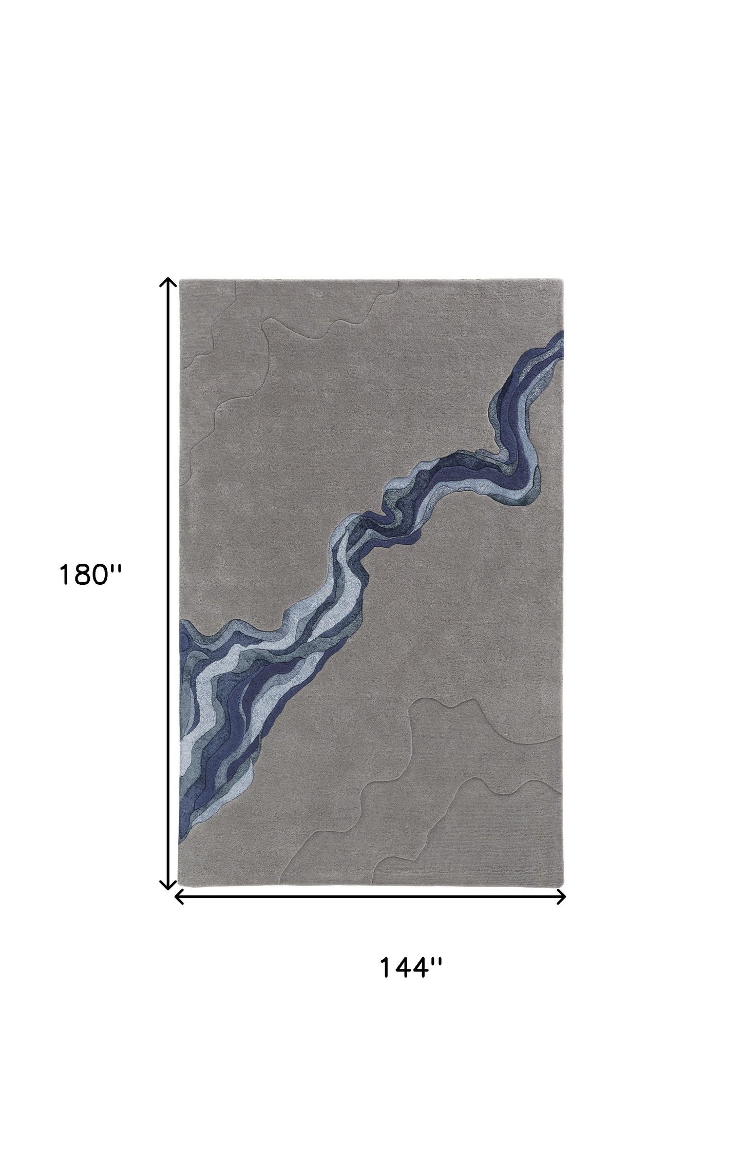 12 x 15 Blue & Gray Wool Hand Tufted Rug