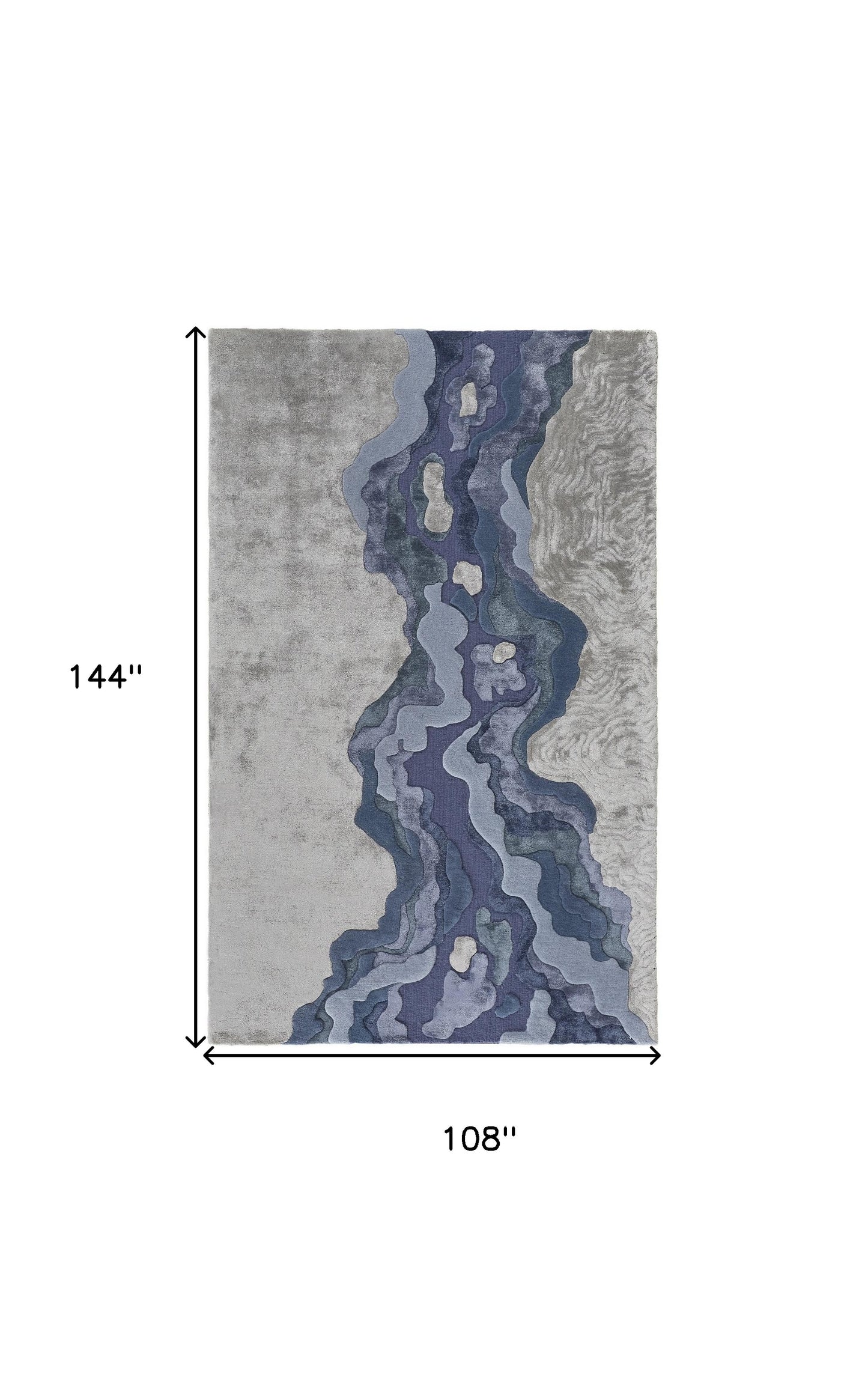 9 x 12 Blue & Gray Wool Hand Tufted Rug