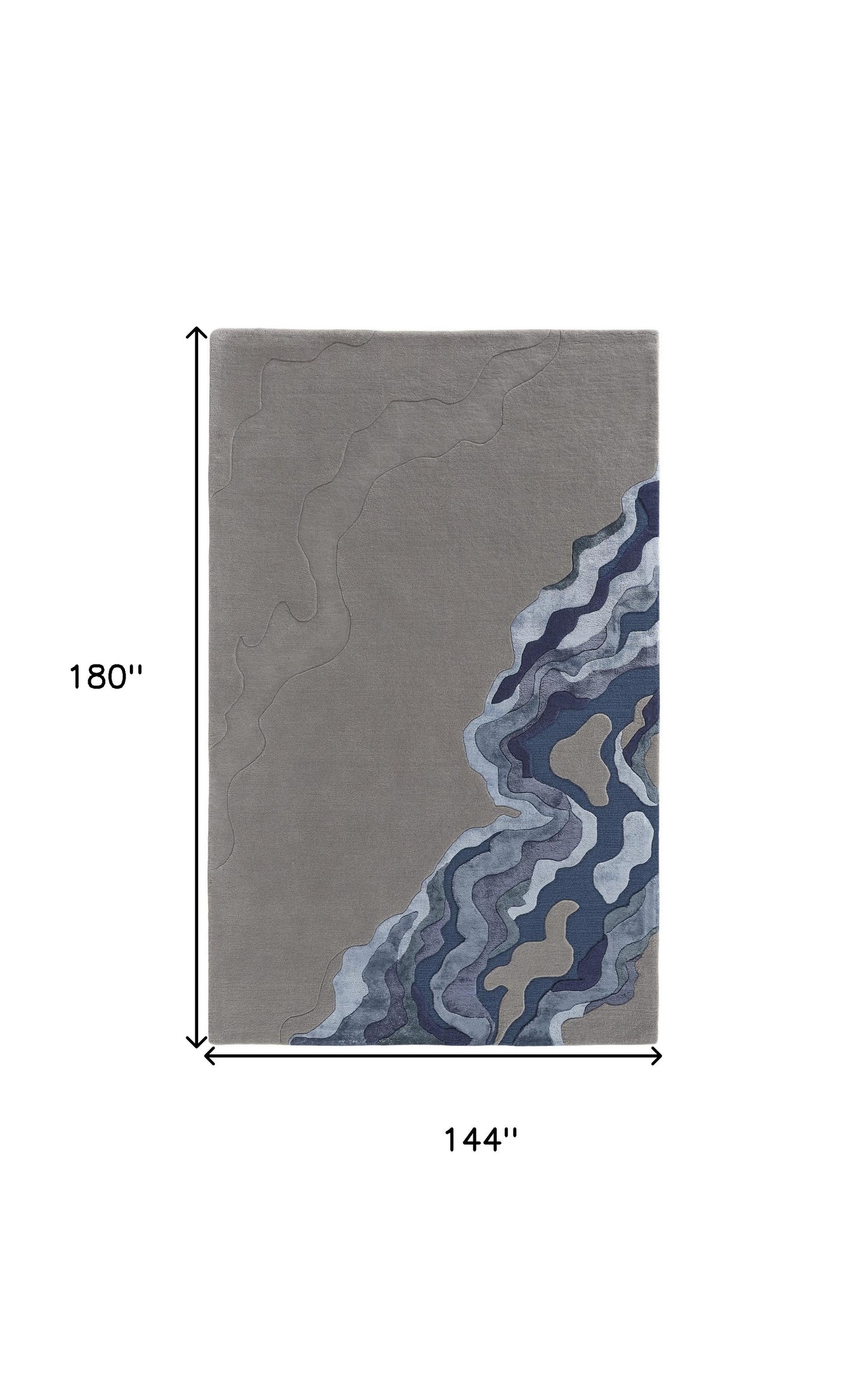 12 x 15 Blue & Gray Wool Hand Tufted Rug