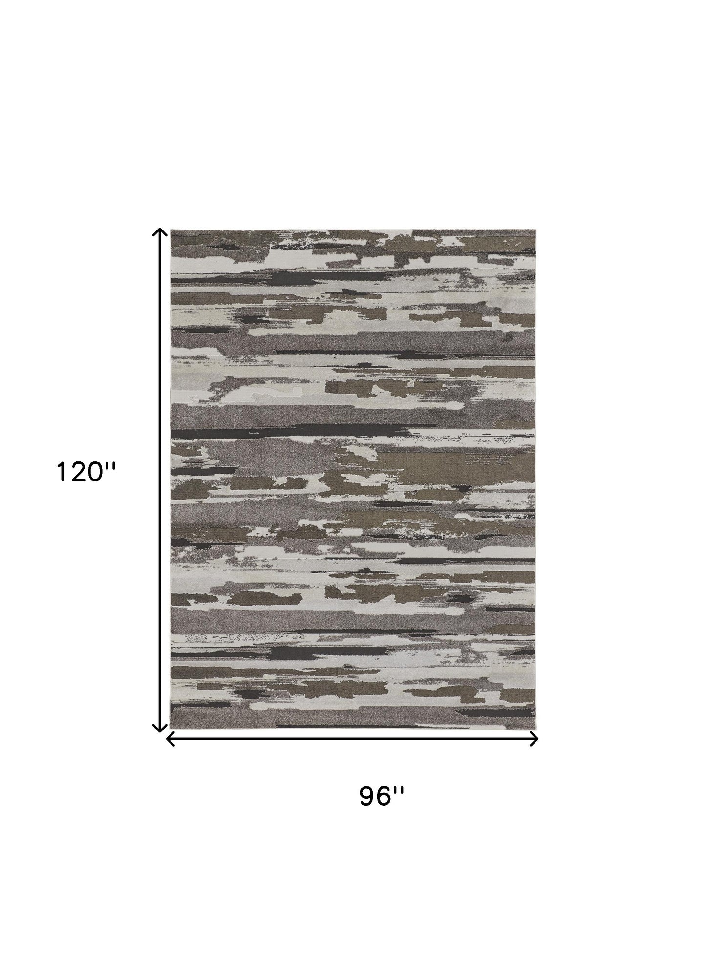 8 x 10 Gray & Ivory Power Loom Distressed Rug