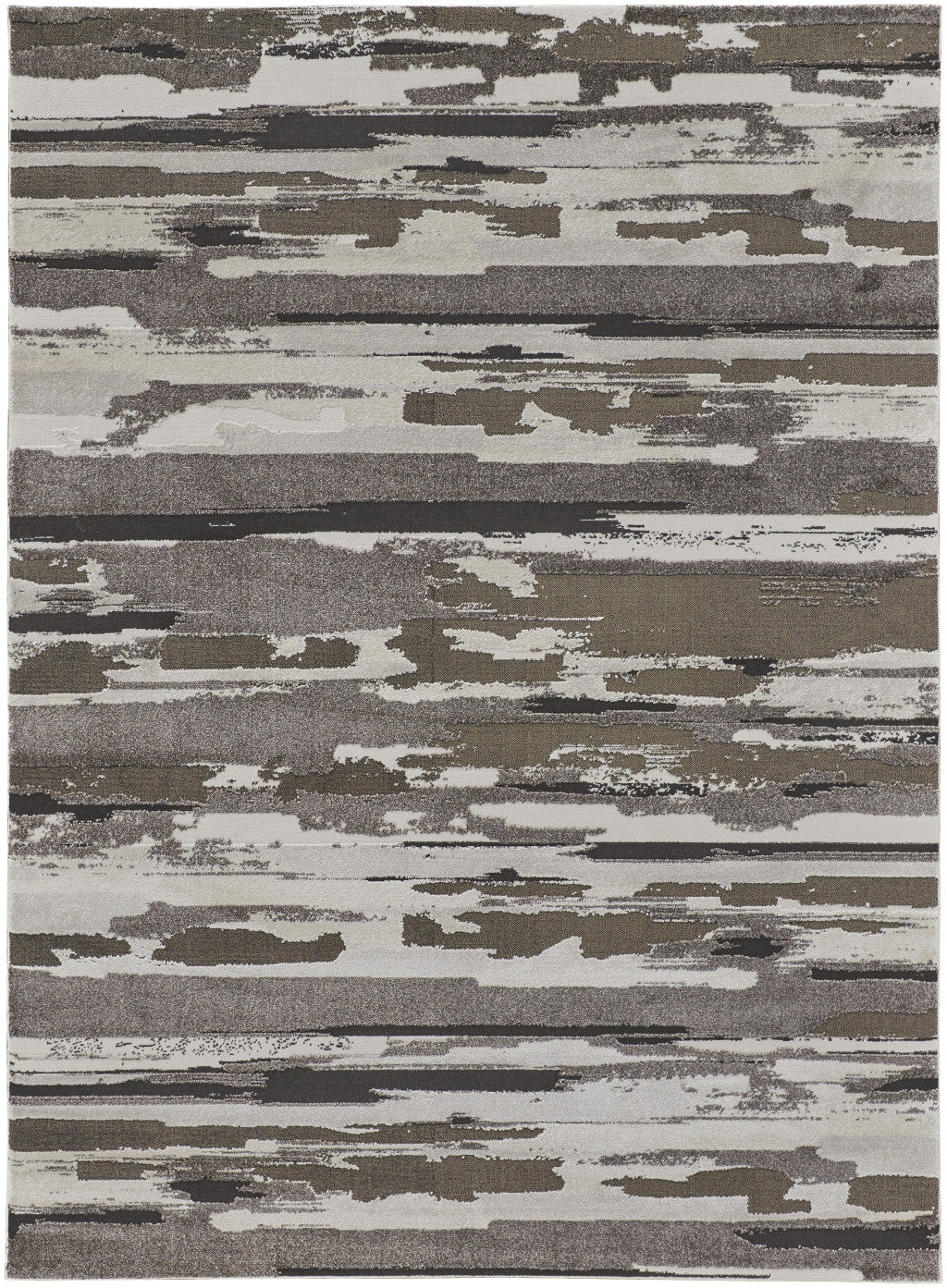 12 x 15 Gray & Ivory Power Loom Distressed Rug