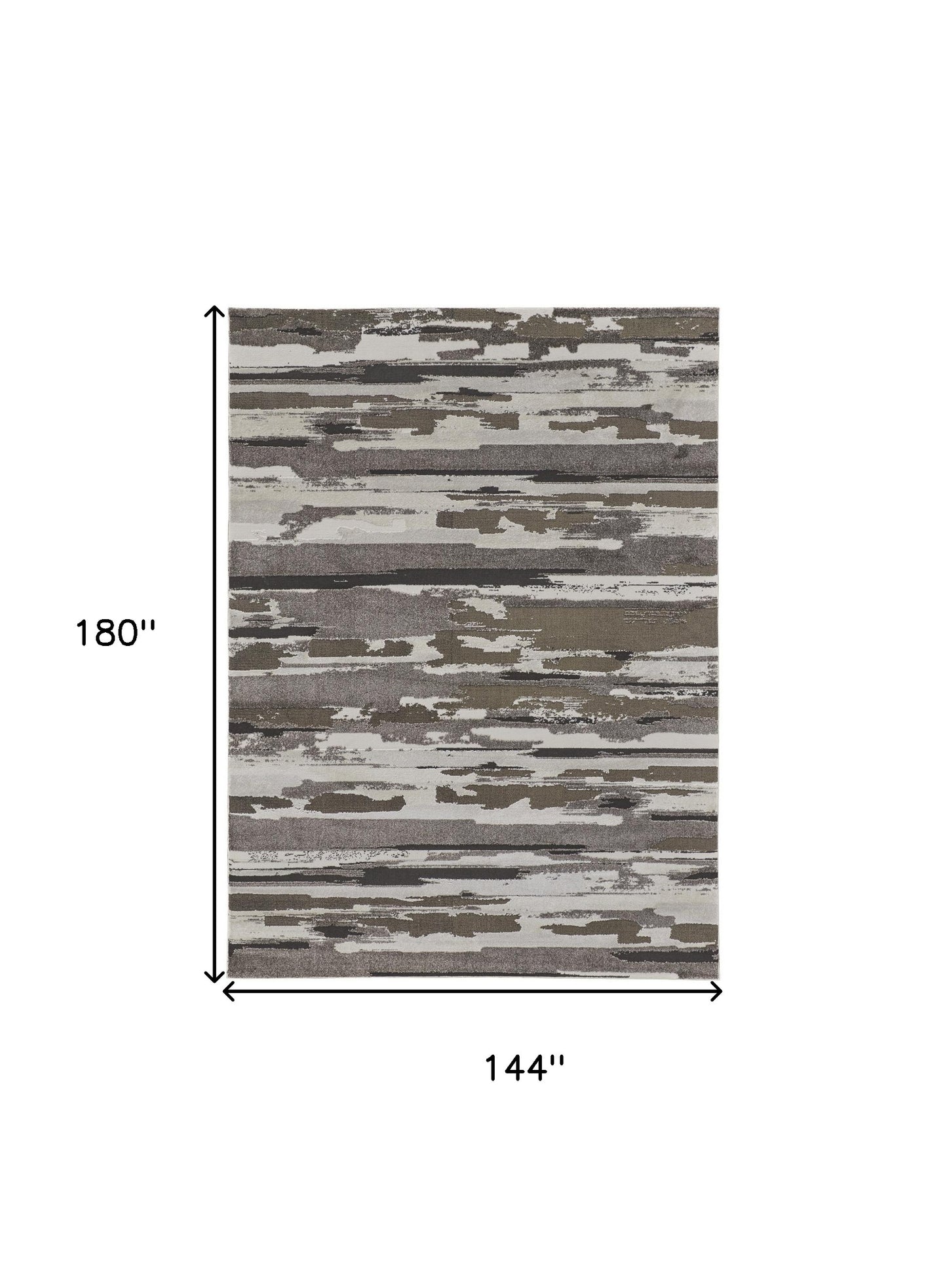 12 x 15 Gray & Ivory Power Loom Distressed Rug