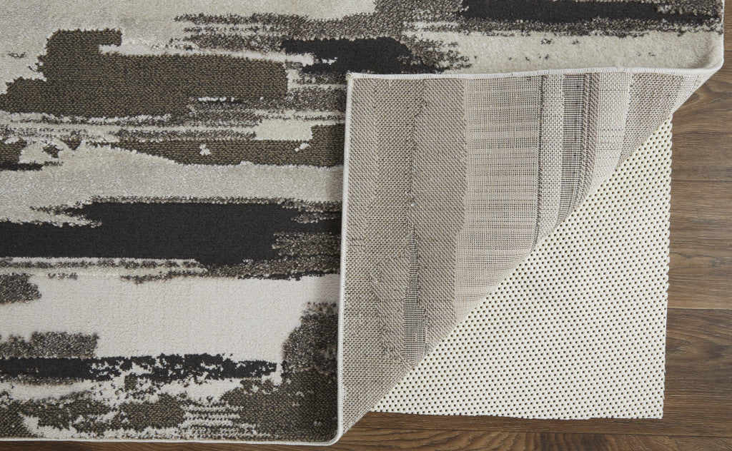 12 x 15 Gray & Ivory Power Loom Distressed Rug