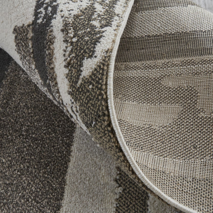 12 x 15 Gray & Ivory Power Loom Distressed Rug