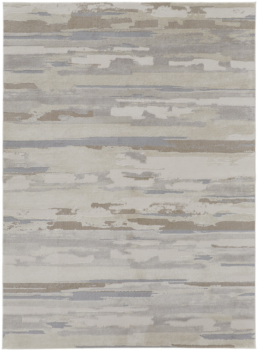 8 x 10 Brown & Ivory Power Loom Distressed Rug