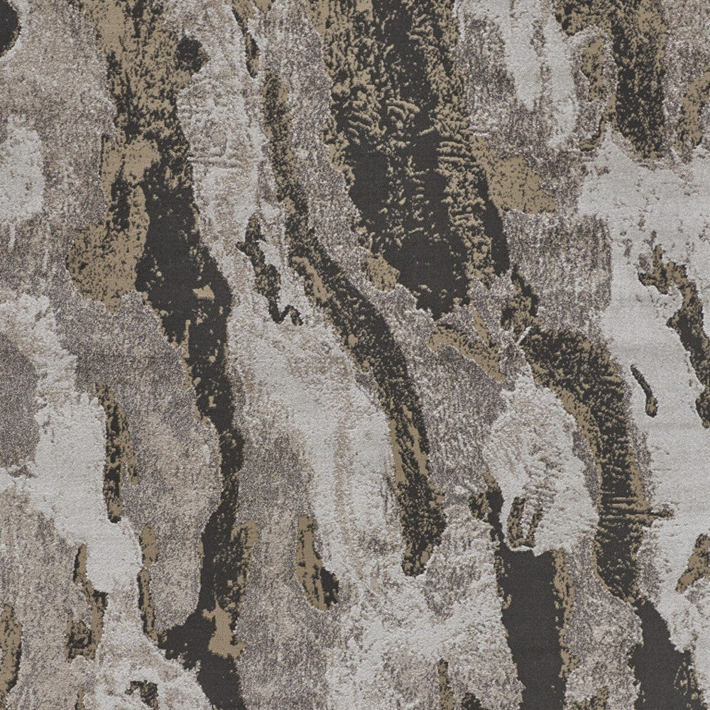 8 x 10 Brown & Ivory Power Loom Distressed Rug