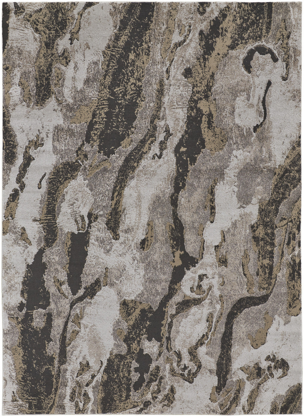 12 x 15 Brown & Ivory Power Loom Distressed Rug