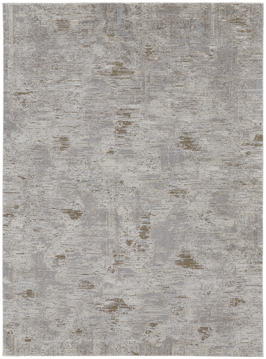 12 x 15 Gray & Ivory Power Loom Distressed Rug