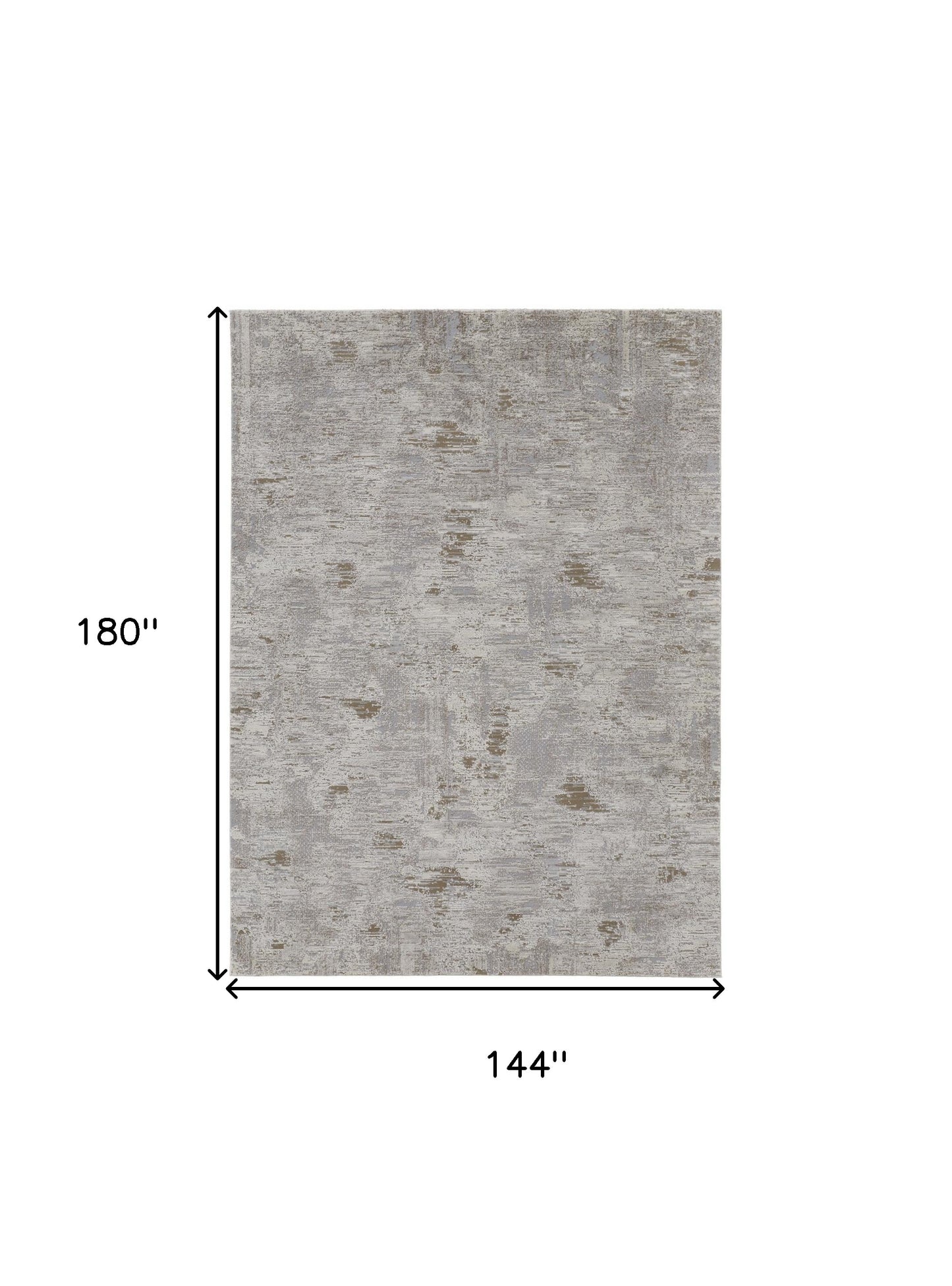 12 x 15 Gray & Ivory Power Loom Distressed Rug