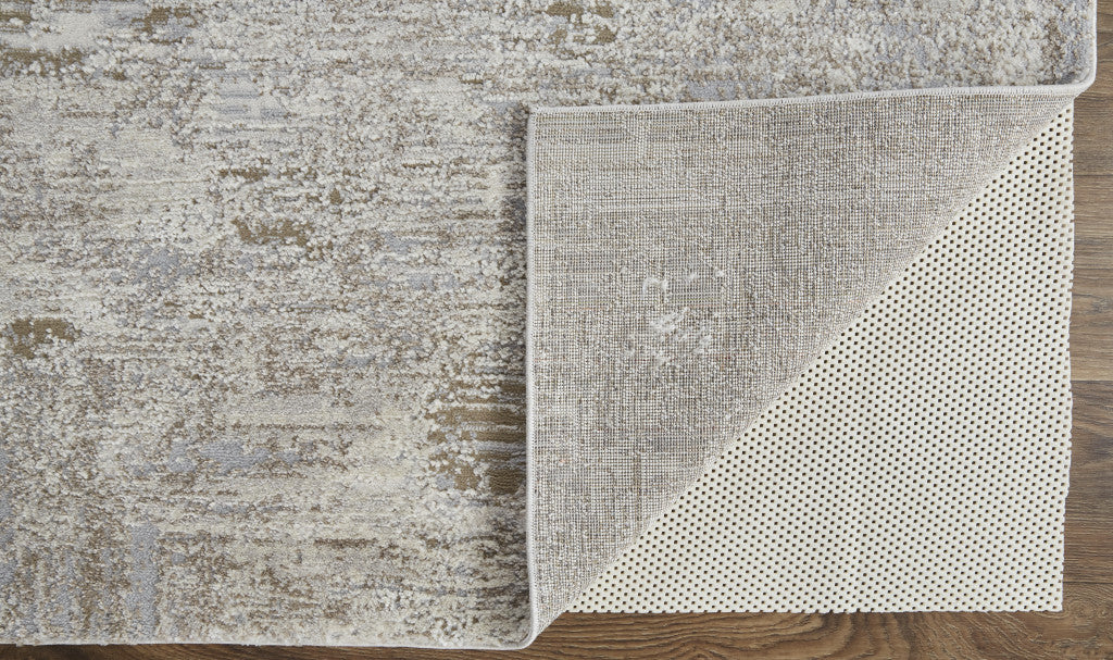 12 x 15 Gray & Ivory Power Loom Distressed Rug