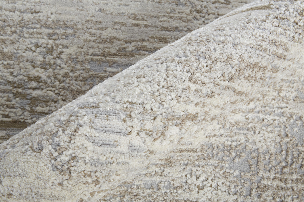 12 x 15 Gray & Ivory Power Loom Distressed Rug