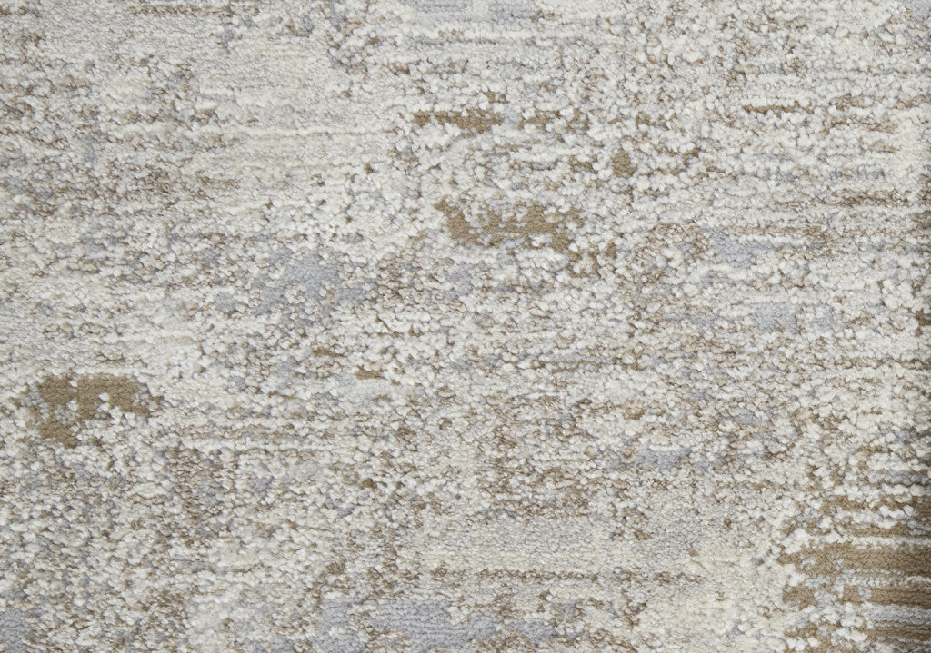 12 x 15 Gray & Ivory Power Loom Distressed Rug