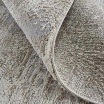 12 x 15 Gray & Ivory Power Loom Distressed Rug