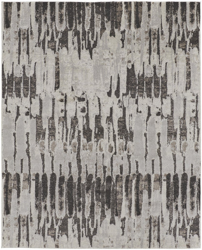 8 x 10 Gray & Ivory Power Loom Rug