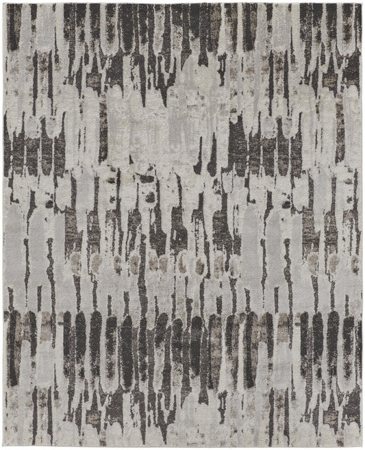 8 x 10 Gray & Ivory Power Loom Rug