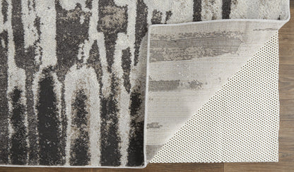 8 x 10 Gray & Ivory Power Loom Rug