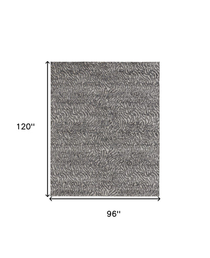 8 x 10 Gray & Ivory Power Loom Rug