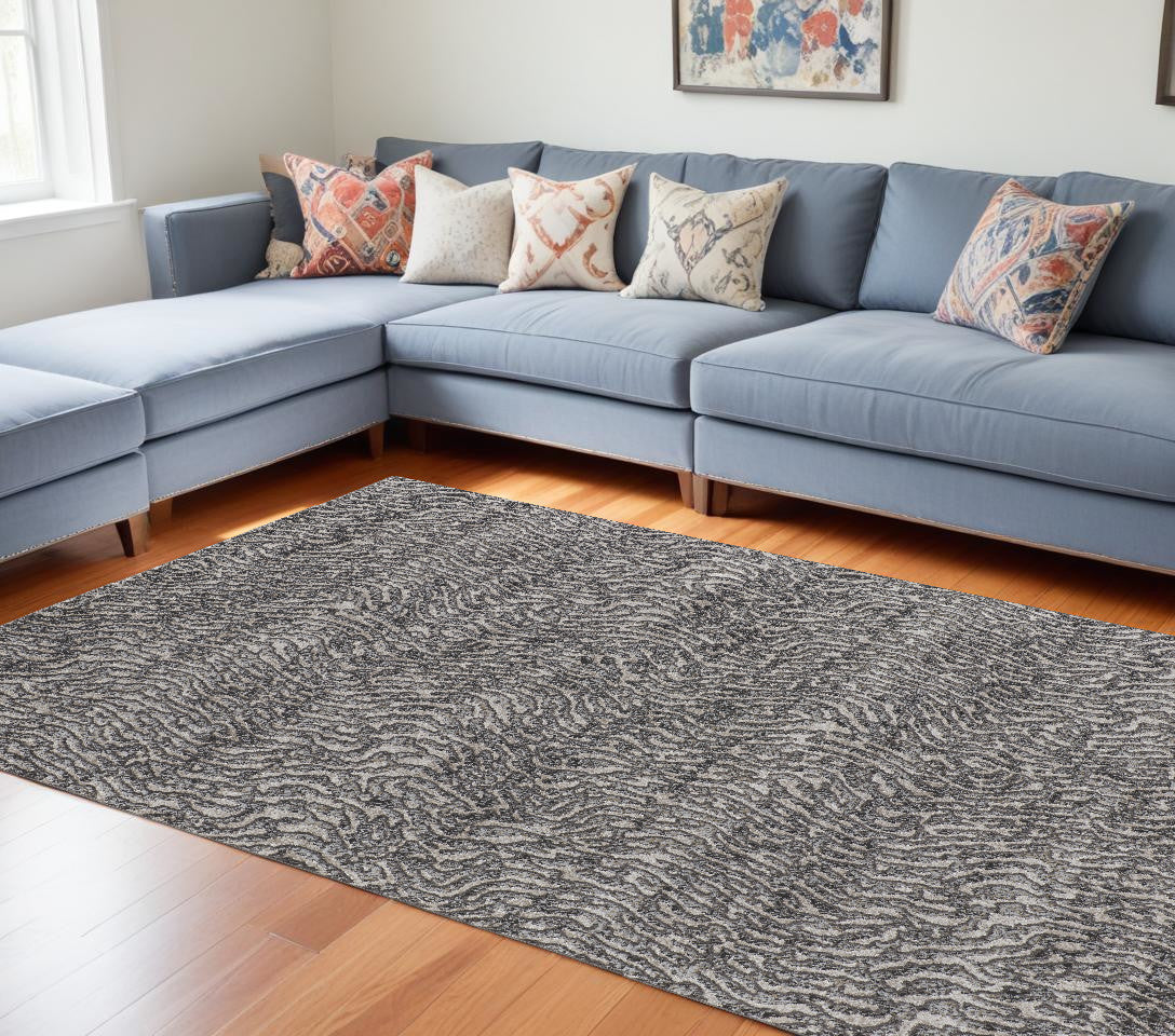 12 x 15 Gray & Ivory Power Loom Rug