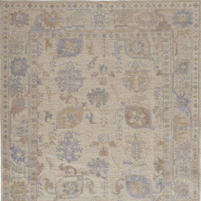 8 x 10 Blue & Ivory Floral Hand Knotted Rug