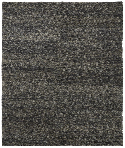 10 x 13 Gray Taupe & Black Wool Hand Woven Stain Resistant Rug