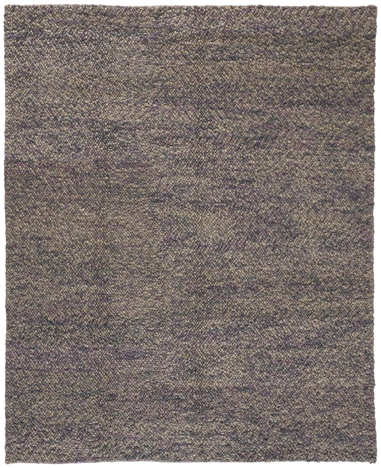 10 x 13 Purple & Gray Wool Hand Woven Distressed Rug