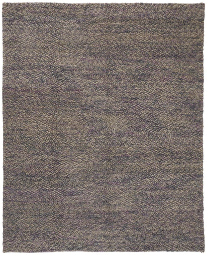 10 x 13 Purple & Gray Wool Hand Woven Distressed Rug