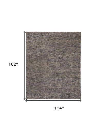 10 x 13 Purple & Gray Wool Hand Woven Distressed Rug