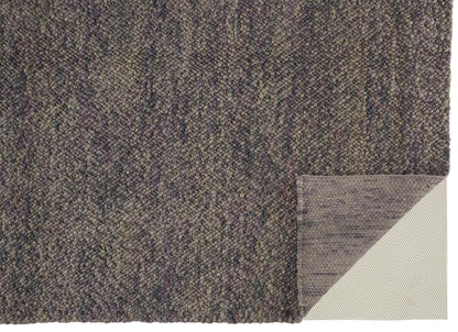 10 x 13 Purple & Gray Wool Hand Woven Distressed Rug
