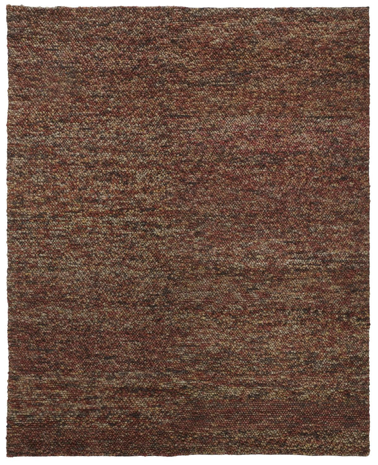 10 x 13 Orange Red Wool Hand Woven Distressed Rug