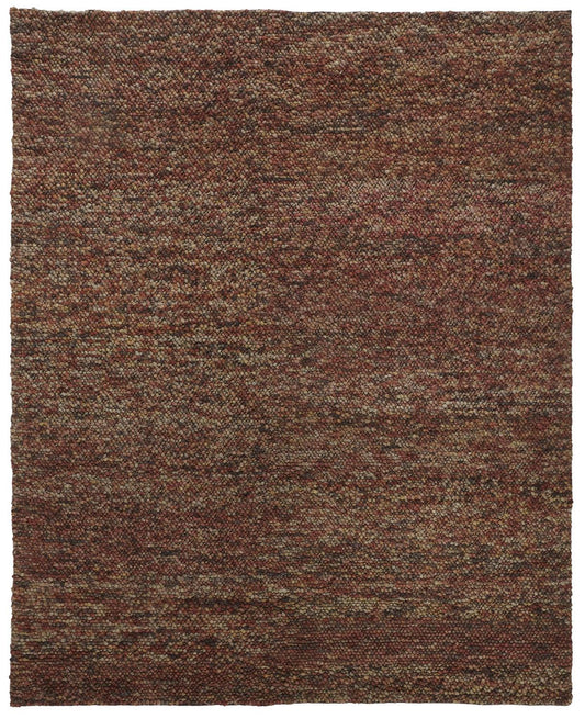 10 x 13 Orange Red Wool Hand Woven Distressed Rug