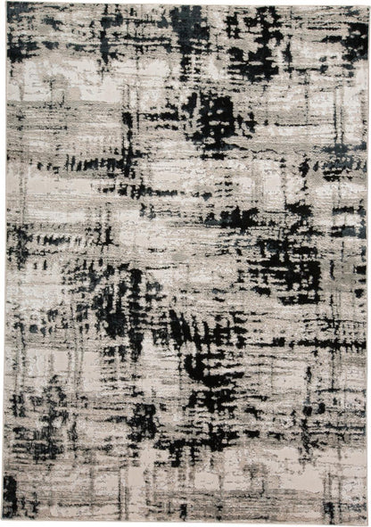 10 x 13 Black White & Gray Stain Resistant Rug