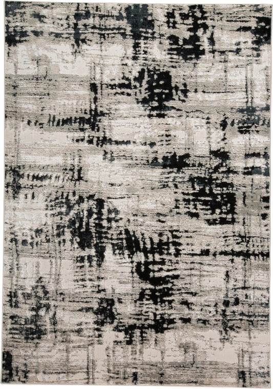 10 x 13 Black White & Gray Stain Resistant Rug