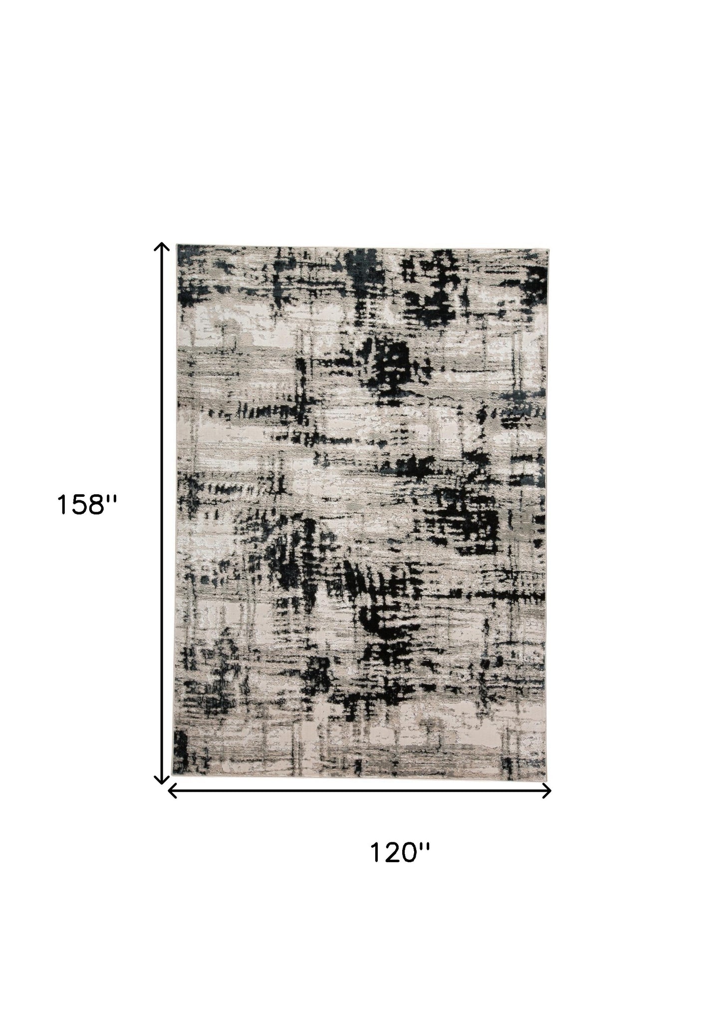 10 x 13 Black White & Gray Stain Resistant Rug