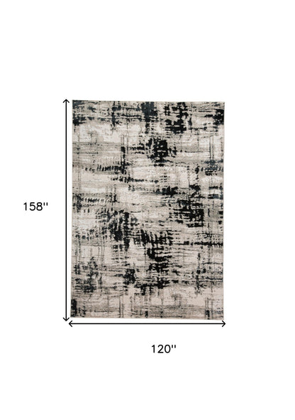 10 x 13 Black White & Gray Stain Resistant Rug