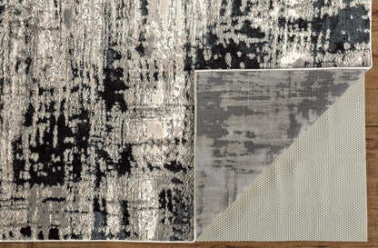 10 x 13 Black White & Gray Stain Resistant Rug