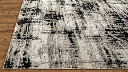 10 x 13 Black White & Gray Stain Resistant Rug