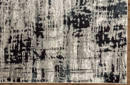10 x 13 Black White & Gray Stain Resistant Rug