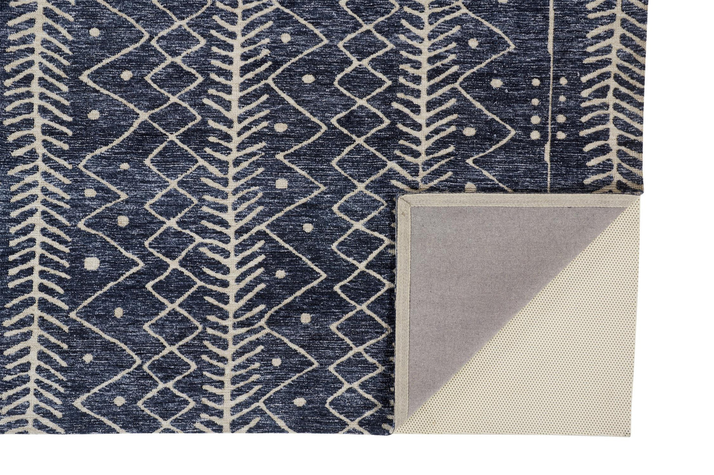 10 x 13 Blue & Ivory Striped Stain Resistant Rug