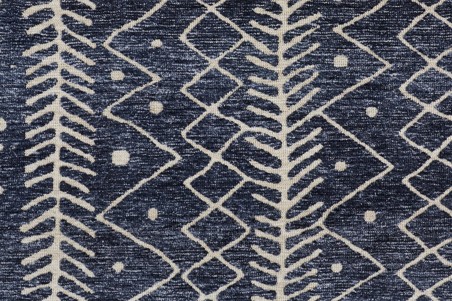 10 x 13 Blue & Ivory Striped Stain Resistant Rug