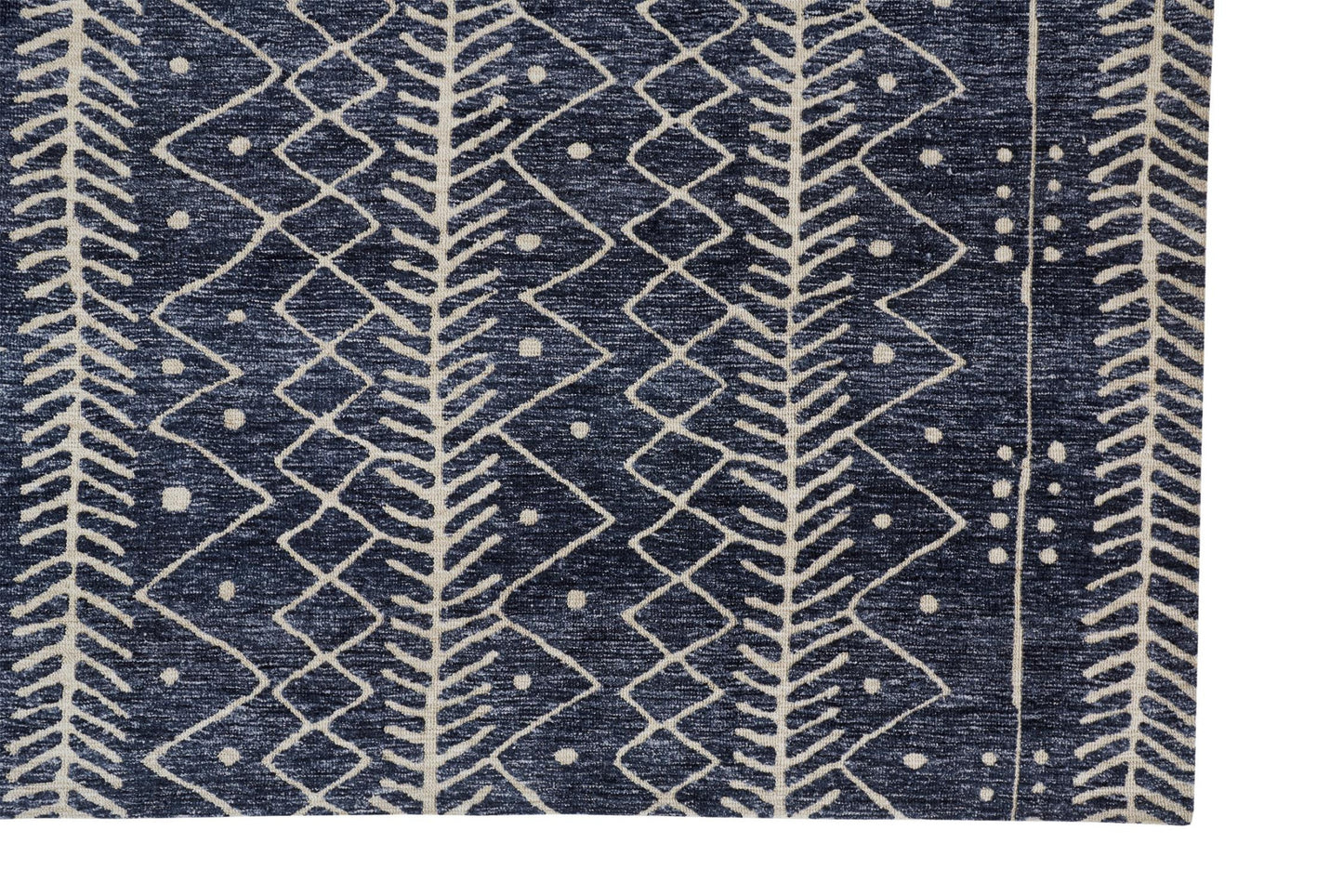 10 x 13 Blue & Ivory Striped Stain Resistant Rug