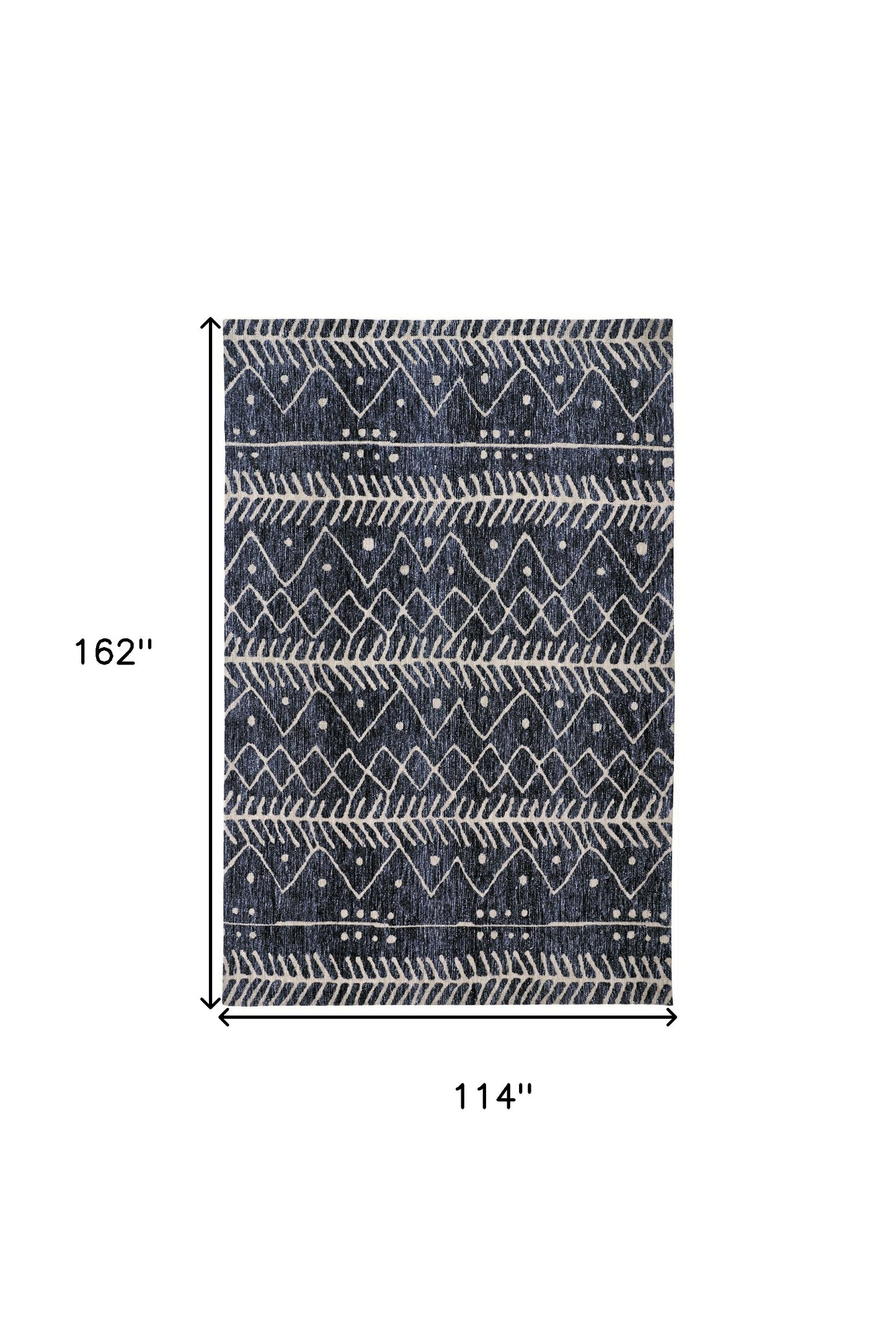 10 x 13 Blue & Ivory Striped Stain Resistant Rug