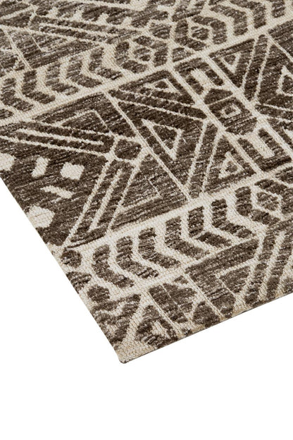 10 x 13 Brown Taupe & Ivory Striped Stain Resistant Rug