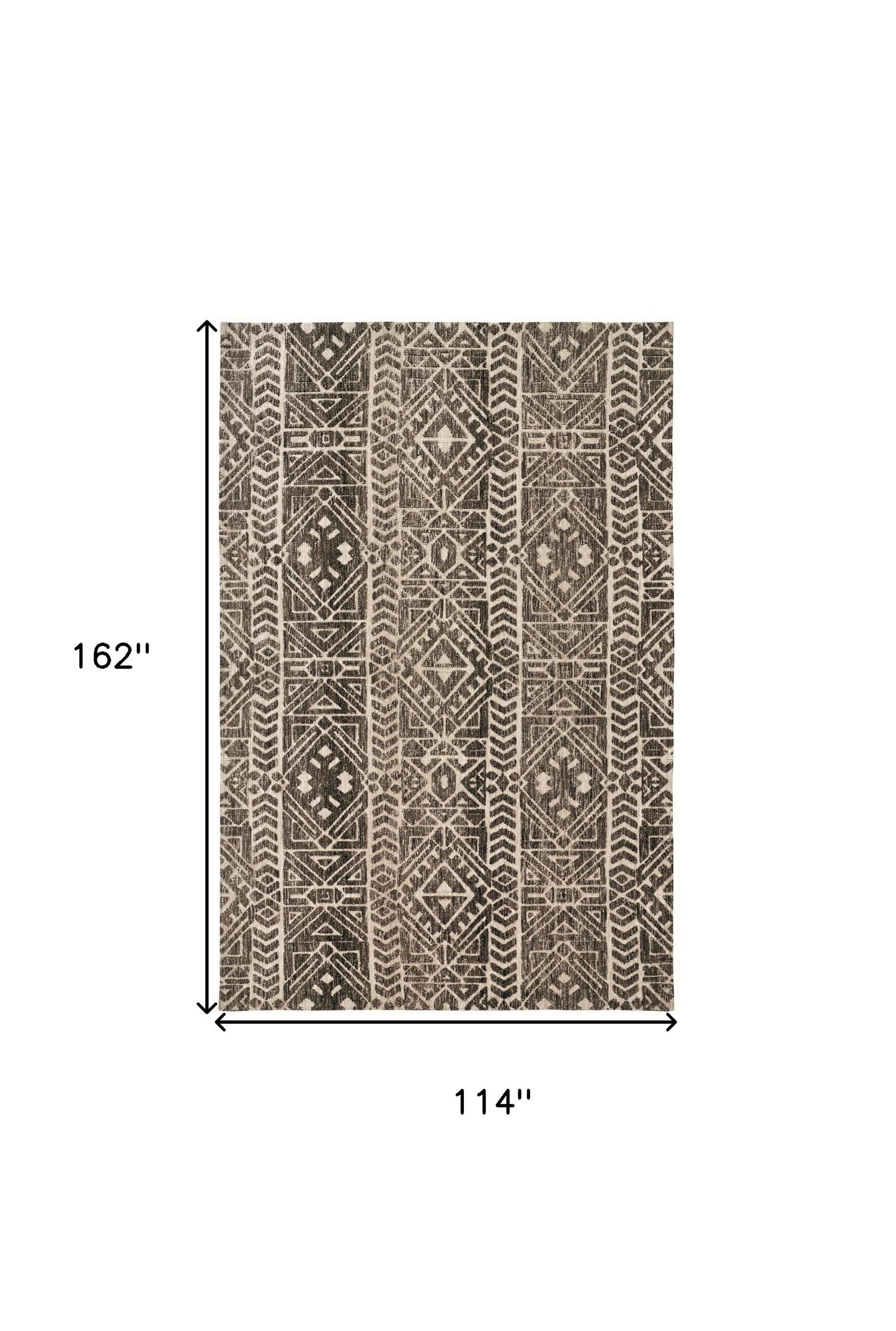 10 x 13 Brown Taupe & Ivory Striped Stain Resistant Rug