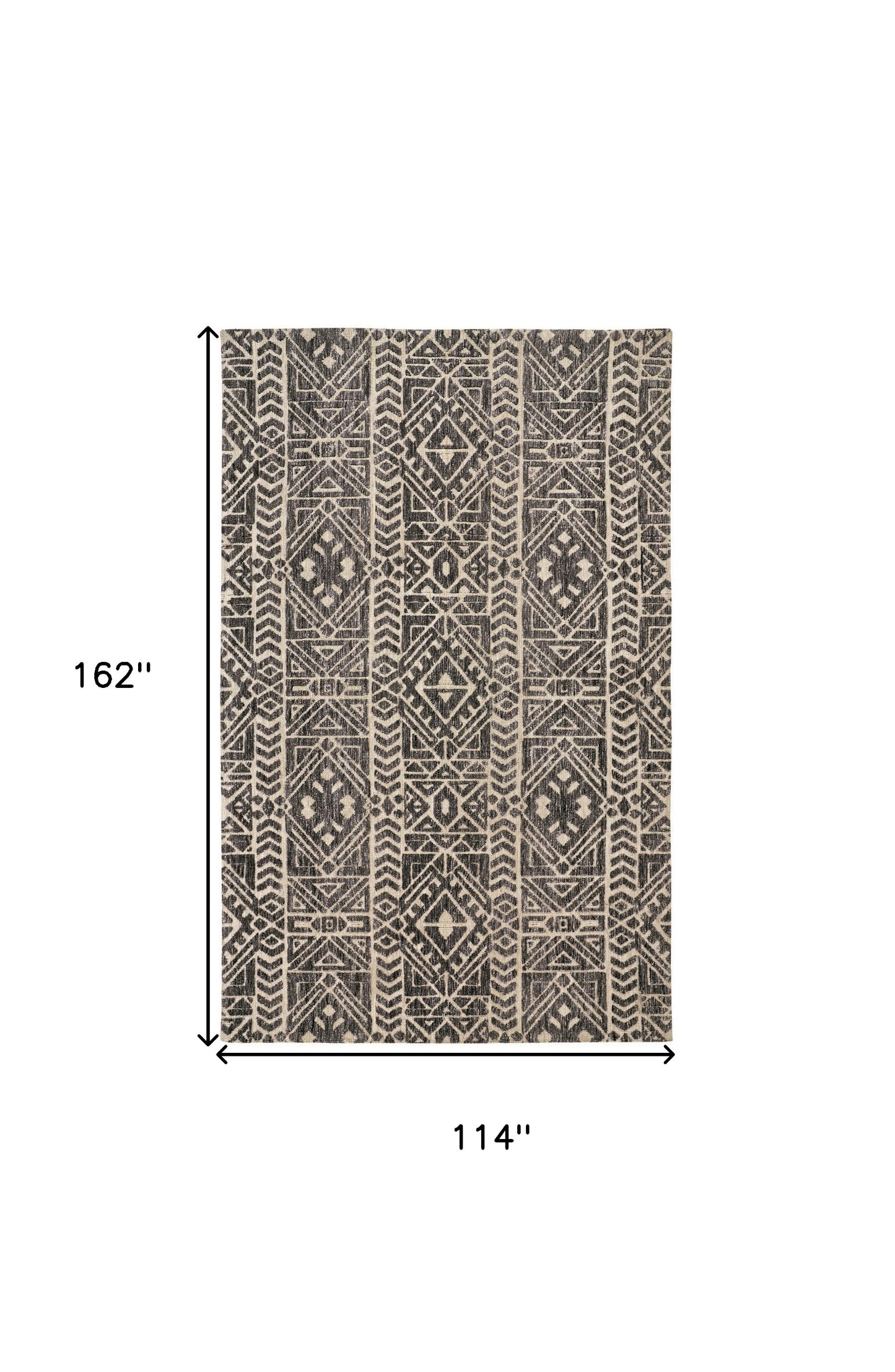 10 x 13 Gray Black & Ivory Striped Stain Resistant Rug