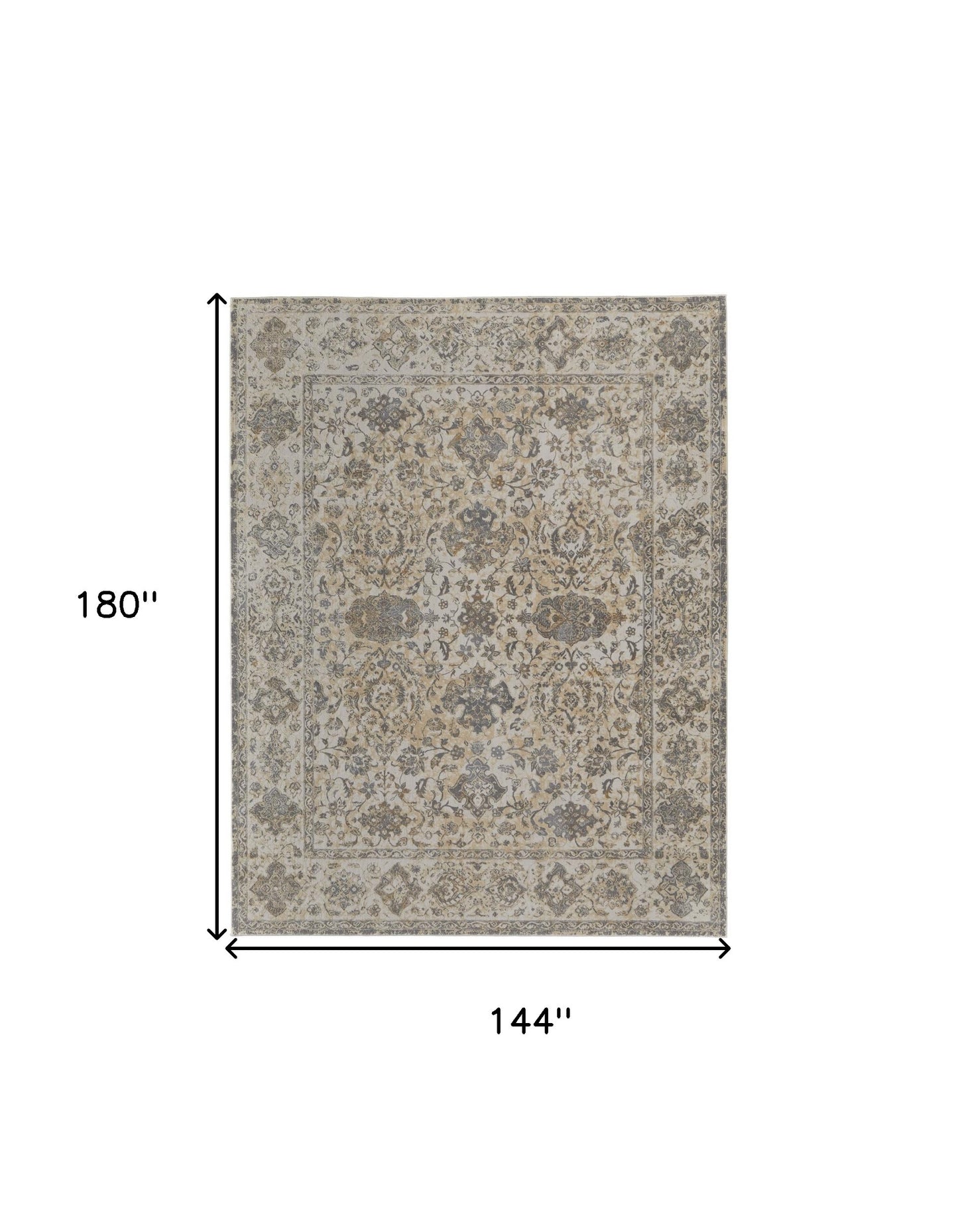 12 x 15 Ivory Tan & Gray Power Loom Rug