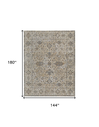 12 x 15 Ivory Tan & Gray Power Loom Rug